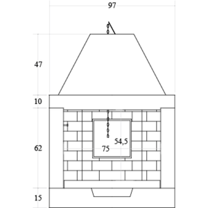 Lò sưởi đúc sẵn Lisbon với tường M80 có lớp lót lò sưởi chịu lửa - Product Image 3