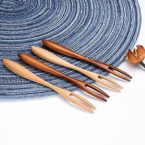 Fourchettes de cueillette d'aliments en bois prix bon marché fourchette de service en bois grande quantité d'usine de confiance - Product Image 4