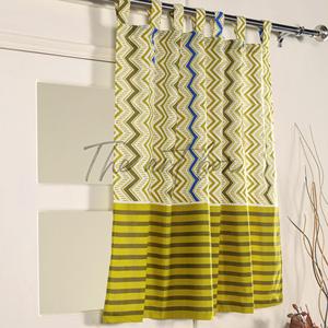 Vente chaude coton main bloc imprimé fleuri fenêtre porte rideau tissu salon chambre fenêtre porte décor rideaux stores occultants - Product Image 1