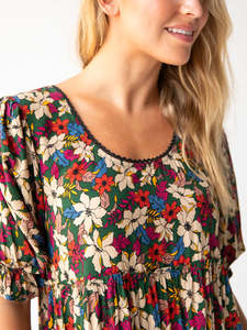 2024เดรสยาวพิมพ์ลายดอกไม้ไซส์ใหญ่พิเศษของผู้หญิงเดรสใส่ไปงานปาร์ตี้ทรงหลวมคอวีลำลองสำหรับวันหยุดพักผ่อน - Product Image 2