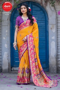 Saree traditionnel en soie Dola pour femmes avec conte imprimé Style de talling élégant - Product Image 3