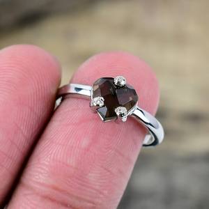 Anillo de Cuarzo Ahumado en Forma de Corazón, Anillo de Plata de Ley 925, Regalos de Boda, Anillo de Aniversario, Regalo para Mamá - Product Image 2