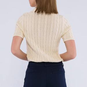 Camiseta de Punto de Manga Corta para Mujer, de Alta Calidad, Personalizada, a la Moda, Cómoda, de Secado Rápido, Transpirable, Informal, Precio al por Mayor, 2026 - Product Image 6