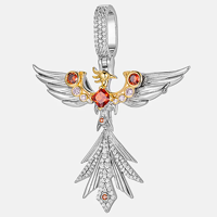 Pendentif Phénix Diamant Personnalisé, Collier Oiseau de Feu Glacé, Micro-Pavé, Bijoux Hip Hop, Chaîne en Acier Inoxydable pour Homme, Argent Tibétain Glacé