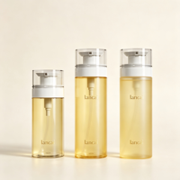 Bouteille cosmétique de luxe avec bouton-poussoir intégré et paille, en plastique sans BPA, anti-fuite, avec couvercle à paille à pression, pour huiles de luxe