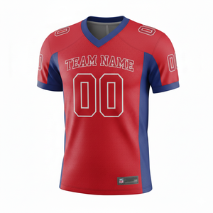 เสื้อซ้อมอเมริกันฟุตบอลแบบกำหนดเองสำหรับผู้ใหญ่ แขนสั้น ระบายอากาศได้ดี มีตัวเลือกไซส์ใหญ่ ด้านหน้า 100% โพลีเอสเตอร์ คอวี - Product Image 5