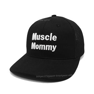 Sombreros de camionero de moda deportivos de algodón 100% de alta calidad logotipo personalizado bordado 3D negro músculo mamá malla para exteriores - Product Image 2