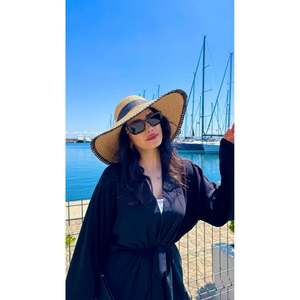 Camel Zigzag Striped Straw <b>Hat</b> - <b>Summer</b> Sun Protection Accessory - Ideal for Beach Style HSR2103 - camel2103 - Product Image 3
