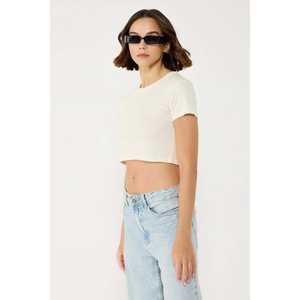 Camiseta Corta Informal de Manga Corta y Cuello Redondo en Tela Turca 100% Algodón Corte Regular - Product Image 1