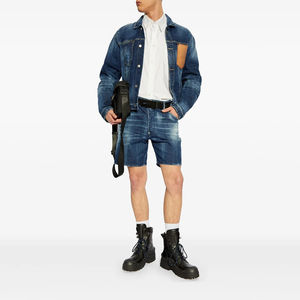 Ropa de calle informal de verano para hombre, pantalones cortos de mezclilla holgados con múltiples bolsillos de Pakistán, decoración con cremallera de cintura media - Product Image 2