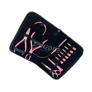 Kits d'extension de cheveux de haute qualité avec pinces à perles Micro Nano anneaux rose vif et pinces à boucle outils d'application de trame - Product Image 4