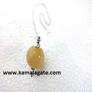 Aventurine jaune naturelle boule de cristal pendule Quartz Agate cristal de radiesthésie avec chaîne en métal style Chakra pendules de pierres précieuses - Product Image 1