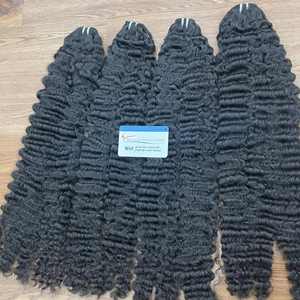 Paquetes de cabello humano vietnamita crudo de trama rizada birmana de Color Natural de superventa sin enredos de caída - Product Image 3