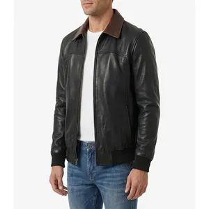 Stylish <b>Leather</b> Bomber <b>Jacket</b> - Product Image 2