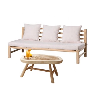 Juego de sillas de jardín de madera de teca con diseño de Indonesia, sofá cama para exteriores con estilo de rama natural para villas y hoteles - Product Image 1