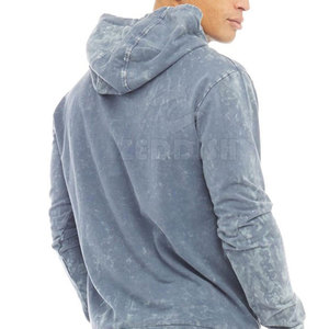 Venta al por mayor de los hombres de lavado ácido chándal de peso ligero más tamaño con capucha con OEM servicio personalizado para el invierno - Product Image 4