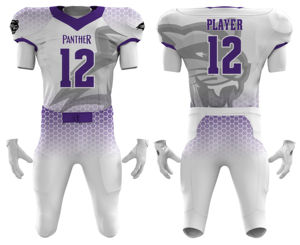 Conjunto de Uniforme de Fútbol Americano Personalizado por Sublimación, Estilo Tackle Twill, Manga Corta, Protección Solar UPF 50+, 7v7, Ropa para Hombre - Product Image 1