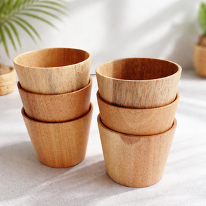 Tasse en bois d'acacia durable 180 ml, tasse à boire en bois naturel, écologique, durable, pour le café et le thé, pour la maison et les restaurants - Product Image 5