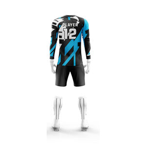 Nouvel uniforme de gardien de but à manches longues, 100% polyester, logo personnalisé, impression numérique, haute qualité, 220g, unisexe adulte - Product Image 4