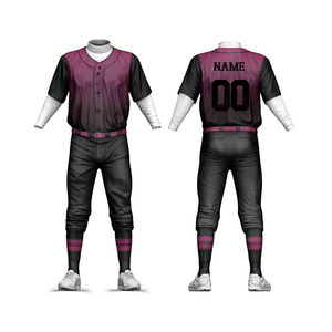 Juegos de uniformes de béisbol/softbol por sublimación personalizada, paquete completo, diseño de Color personalizado, 100% poliéster, secado rápido, Unisex, adulto - Product Image 4