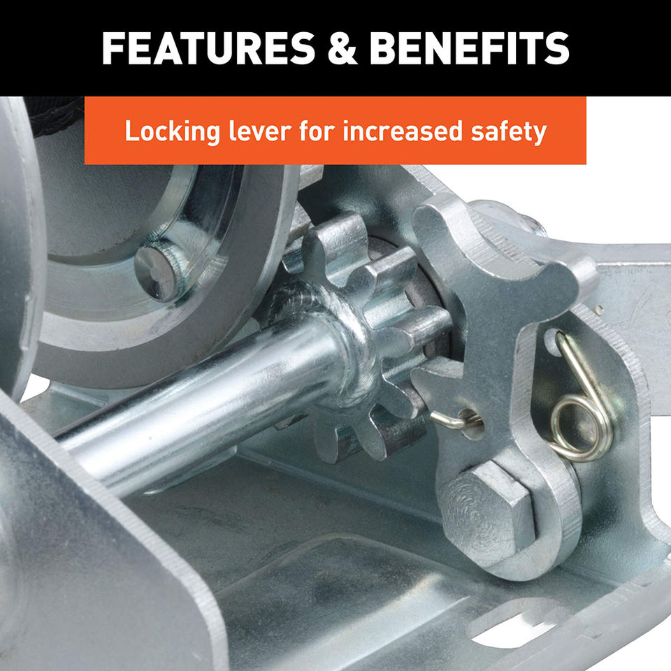 Custom Clear Zinc 900 Lbs Capacity, 6-1/2-Inch Handle Manual Hand Crank ...