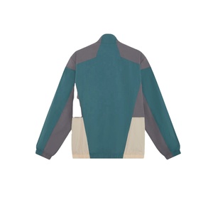 Chaqueta impermeable de nailon tejido de bloque de Color ligero de entrenamiento personalizado Chaqueta cortavientos de talla grande para correr deportes con cremallera para hombre - Product Image 2