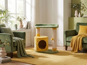 Árbol para Gatos de Yute Ecológico Sunny Meadow de 3 Niveles – Duradero, Fácil de Montar, para Todas las Razas - Product Image 2
