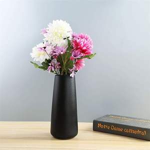 แจกันดอกไม้สไตล์อเมริกันสีดำเต็มรูปแบบสีสันสดใสตกแต่งบ้านขี้เถ้าขายส่ง - Product Image 2