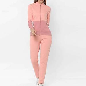 Nuevo diseño personalizado, conjunto de dos piezas para mujer, ropa informal de invierno para mujer, chándales de manga larga con cremallera y bloque de Color para mujer - Product Image 2