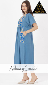 Summer Beach Midi Dress Femmes Coton Lin Manches Courtes Brodées Casual Elegant Bohemian Vintage Tiered Resort Vacation Wear - Product Image 3