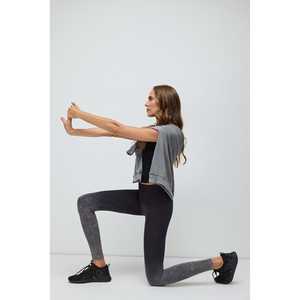 Leggings Deportivos Sin Costuras de Cintura Alta en Tela Chifón Color Antracita - Estilo Casual - Product Image 3