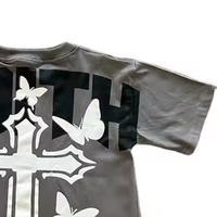 T-shirt à manches longues pour homme en fibre de bambou de haute qualité, col rond, imprimé rétro Saint Michael, lavé, respirant, 240g, coupe classique
