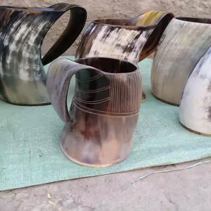 Tazas de cuerno de búfalo de la mejor calidad, cuernos para beber, taza de cuerno vikingo de India, jarra de artesanía creciente - Product Image 3