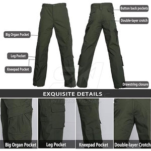 Trajes Tácticos Resistentes con Múltiples Bolsillos, Puños Ajustables y Hombros Reforzados para Uso en Exteriores - Product Image 6
