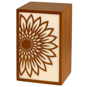 Urna de cremación de madera hecha a mano, Mandala de girasol, caja conmemorativa personalizada, recuerdo conmemorativo, urnas de cremación para cenizas humanas - Product Image 4