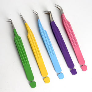 45 75 90 Degrees <b>Lash</b> Tweezers Custom Logo Volume <b>Lash</b> Extension <b>Cluster</b> <b>Lashes</b> Fiber Tip Tweezers for Eyelash Extension - Product Image 1