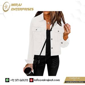 Chaqueta vaquera de camionero recortada personalizable para mujer, chaqueta universitaria transpirable, decoración bordada, bolsillos, algodón elástico - Product Image 3