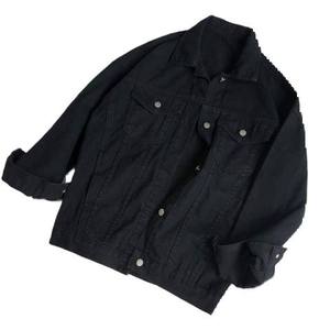 Wholesale Blank Mens Denim <b>Jacket</b> Black Denim <b>Jacket</b> with Stylish Patchwork <b>Pattern</b> - Product Image 2