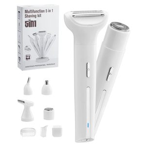 Rasoir Épilateur Rechargeable 5-en-1 pour Femme, Utilisation Humide et Sèche, Visage, Corps, Maillot, avec Station de Recharge USB pour la Maison et la Voiture - Product Image 1