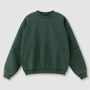 Sweat-shirt en molleton français style vintage, streetwear, délavé à l'acide, déchiré, col rond surdimensionné - Product Image 5