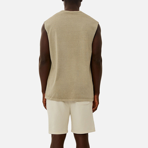 Ropa de calle holgada para hombre, chalecos en blanco personalizados para correr, camiseta sin mangas de gimnasio, camiseta sin mangas de gran tamaño con lavado ácido Vintage para hombre - Product Image 4