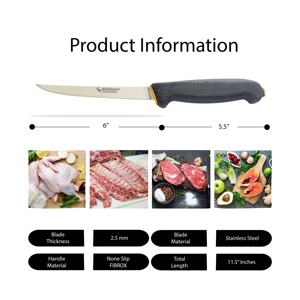 ATASAN Gold Series Cuchillo de filete con mango negro Cuchillo de chef de calidad premium Cuchillos de carnicero de acero inoxidable hechos a mano hechos en Turquía - Product Image 3