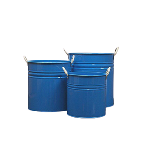 Ensemble de 3 pots de fleurs galvanisés bleus faits à la main, de différentes tailles et formes, pour la vente à chaud - Product Image 6