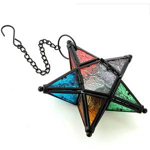 Hot Sell Factory Supply Ready to Ship Multiple Metal Star Hanging Mini Tealight <b>Candle</b> <b>Lantern</b> for Home Decor - Product Image 3