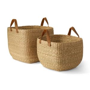 Cesta de almacenamiento de algas marinas redonda moderna con asa Contenedor de alimentos multifunción sostenible Hecho de algas marinas - Product Image 1