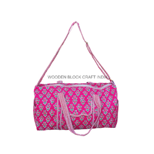 Bolsa de fin de semana con estampado Floral acolchado rosa de alta calidad, asas de correa de hombro de lona de algodón elegante para Yoga, regalo de playa para ella - Product Image 2