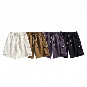 Pantalones cortos deportivos activos para hombre de poliéster de verano a precio barato de fábrica, pantalones deportivos informales con logotipo personalizado de Color sólido, teñidos lisos - Product Image 6