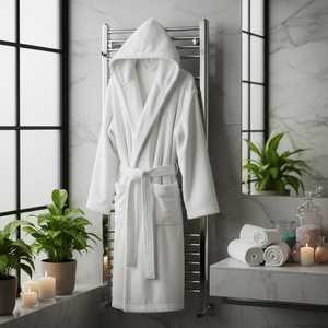 Peignoir d'hôtel unisexe décontracté en coton turc 100% de 990g, poids lourd, absorbant, doux, fabriqué en Turquie, export OEM, vente en gros - Product Image 3