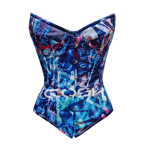 Corset à armatures en acier avec bonnets à armatures, imprimé aztèque, pour tenue de soirée - Product Image 1