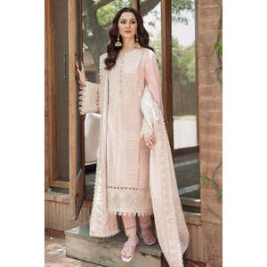 Ensemble 3 pièces JAZMIN brodé Chikankari : chemise, dupatta et pantalon en tissu lawn - BIC-4552, en tissu chiffon avec broderie Khaddi Net - Product Image 3